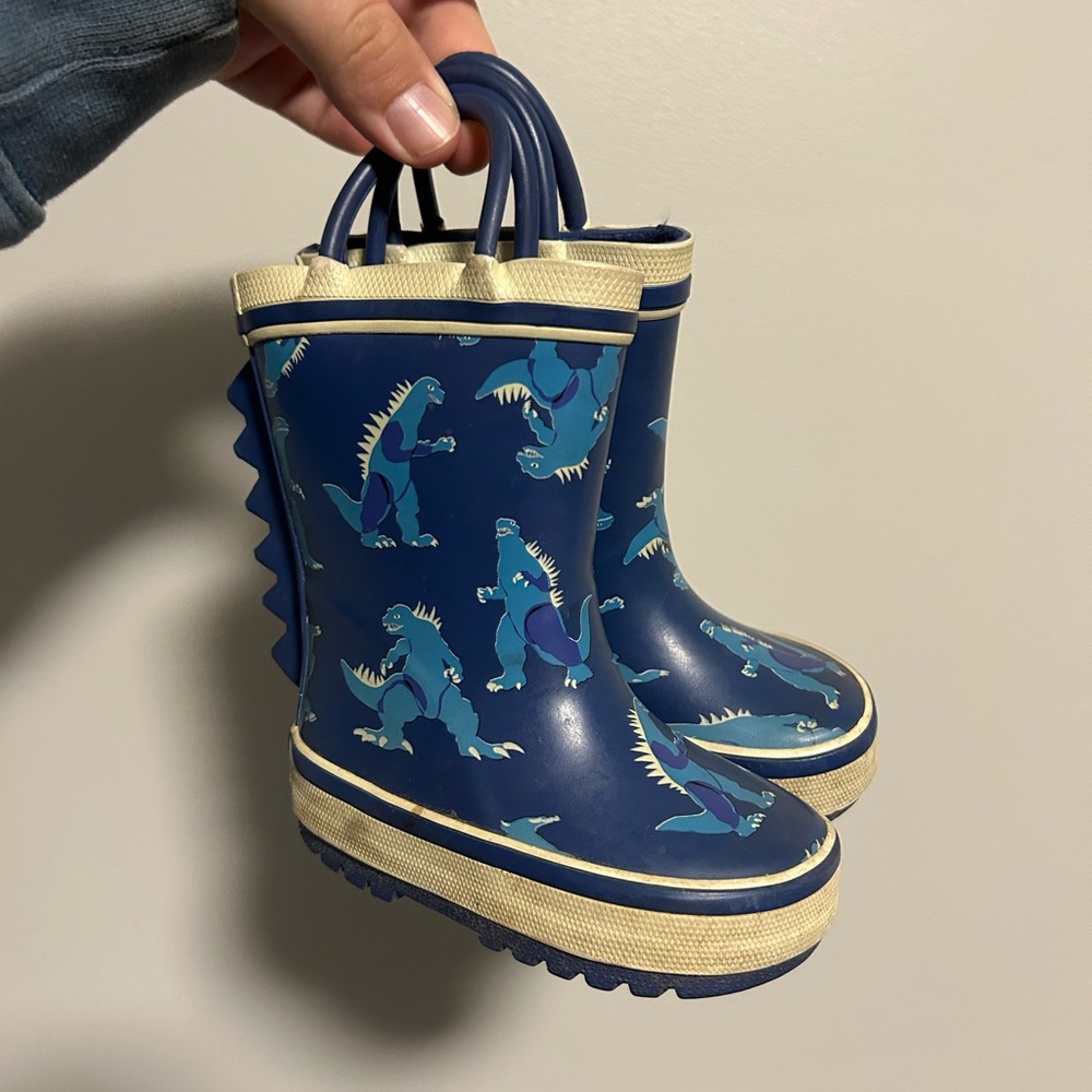 (3/$20) Joe fresh infant 4 Blue Dinosaur Rain Boots